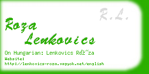 roza lenkovics business card